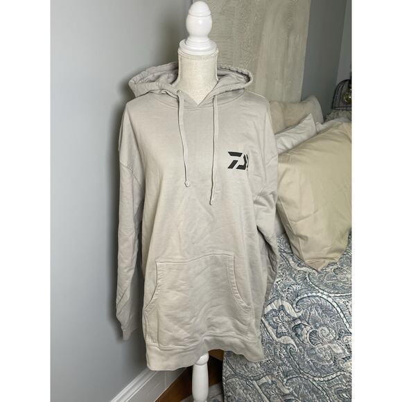 Fishworks Hoodie Mens Large Gray Blackline Kangaroo Pocket Pullover Fishing - Picture 1 of 5